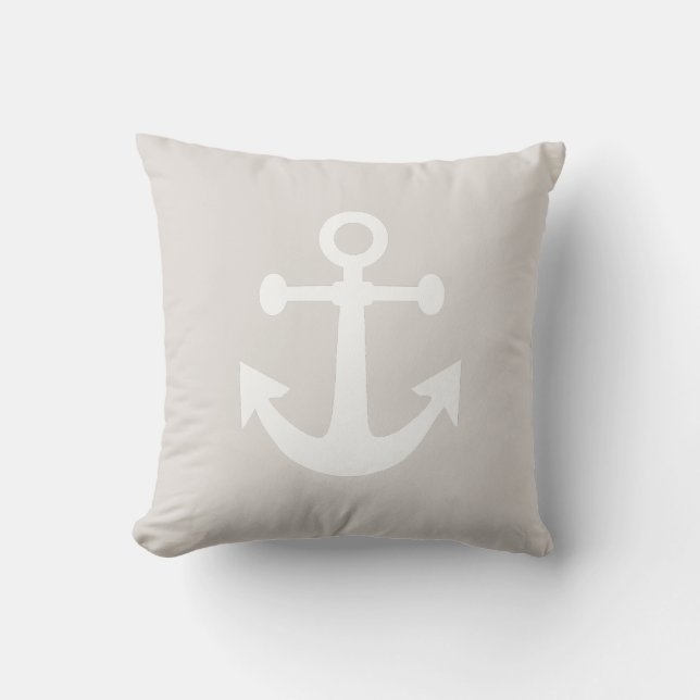Light Gray Anchor Kissen (Vorderseite)