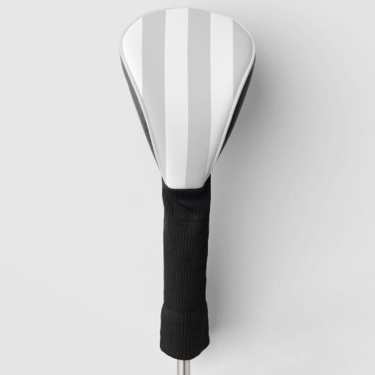 Light Gray and White Stripes Golf Headcover (Vorderseite)