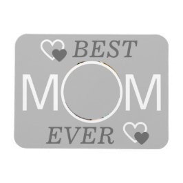 Light Gray Beste Mama Ever Personalisiertes Foto Magnet