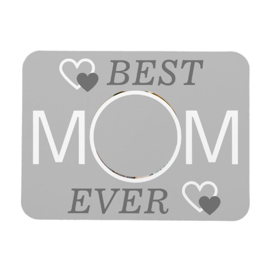 Light Gray Beste Mama Ever Personalisiertes Foto Magnet (Horizontal)