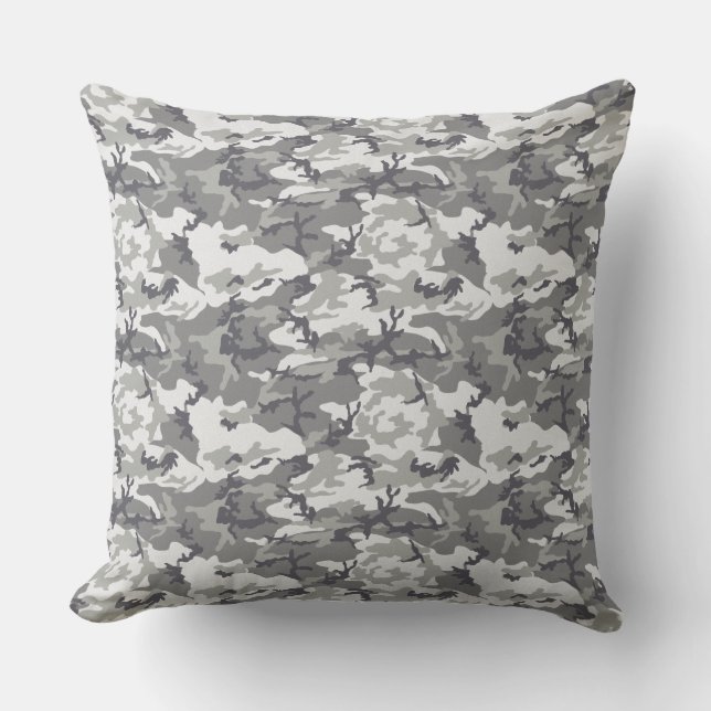 Light Gray Camouflage | Vatertagsgeschenk Kissen (Vorderseite)