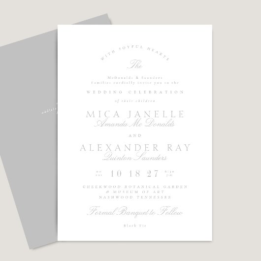 Light Gray | Classic Calligraphy Wedding Einladung
