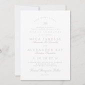 Light Gray | Classic Calligraphy Wedding Einladung (Vorderseite)