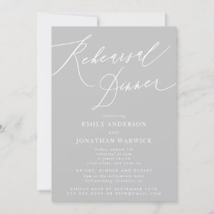 Light Gray Classic Calligraphy Wedding Probe Einladung