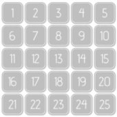 Light Gray Customizable Square Number Stickers  Aufkleber (Vorderseite)