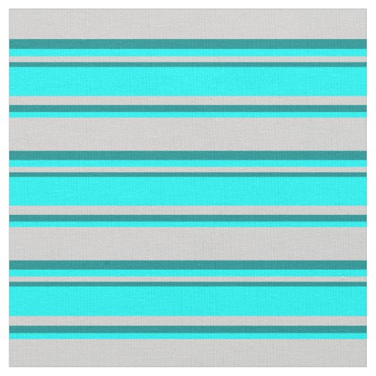 Light Gray, Cyan und Dark Cyan Lines Stoff (Nahaufnahme)