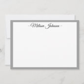 Light Gray Damask Personalisiert Mitteilungskarte (Vorderseite)
