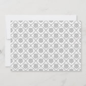 Light Gray Damask Personalisiert Mitteilungskarte (Rückseite)