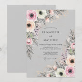 Light Gray Delicate Spring Wedding Einladung (Vorne/Hinten)