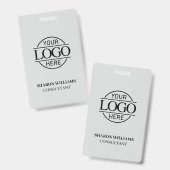 Light Gray Employee ID mit dem Logo für kundenspez Ausweis (Vorder- & Rückseite)