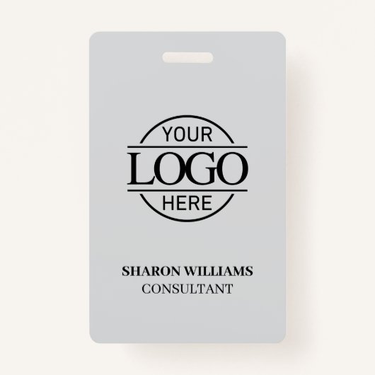 Light Gray Employee ID mit dem Logo für kundenspez Ausweis (Vorderseite)