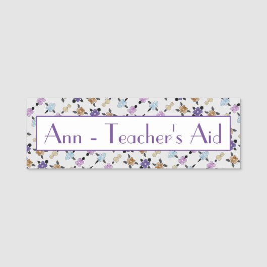 Light Gray Flows Personalisiert Namensschild (Vorderseite)