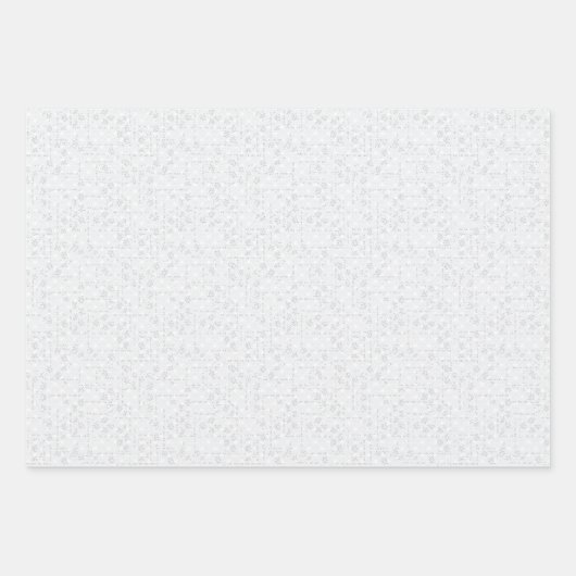 Light Gray Geometric Floral Pattern Geschenkpapier Set (Vorderseite 2)