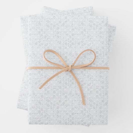 Light Gray Geometric Floral Pattern Geschenkpapier Set (Beispiel)