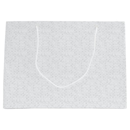 Light Gray Geometric Floral Pattern Große Geschenktüte (Vorderseite)