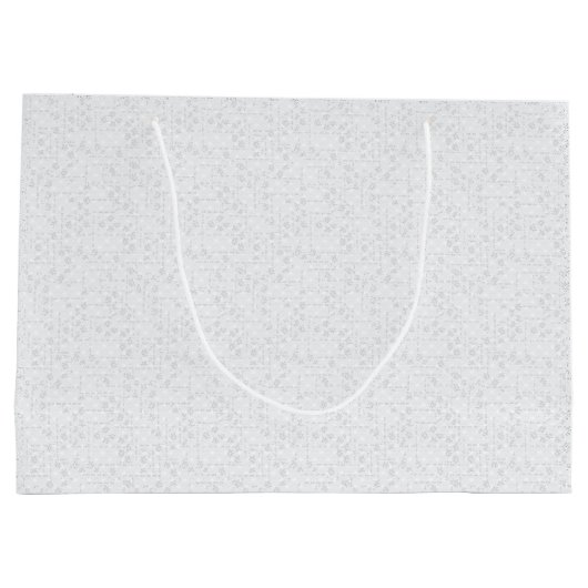 Light Gray Geometric Floral Pattern Große Geschenktüte (Rückseite)