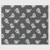 Light Gray Ghosts Dark Gray Halloween Geschenkpapier (Flach)