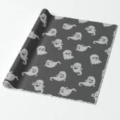 Light Gray Ghosts Dark Gray Halloween Geschenkpapier (Ungerollt)