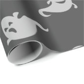 Light Gray Ghosts Dark Gray Halloween Geschenkpapier (Rolleneckpunkt)