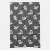Light Gray Ghosts Dark Gray Halloween Geschirrtuch (Vertikal)