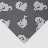 Light Gray Ghosts Dark Gray Halloween Seidenpapier (Detail)