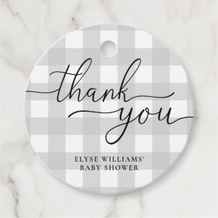 Light Gray Gingham Vielen Dank für Ihr Interesse a Geschenkanhänger
