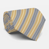 Light Gray & Gold Diagonal Striped Krawatte (Gerollt)