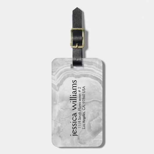 Light Gray Granite Stone Gepäckanhänger (Vorderseite vertikal)