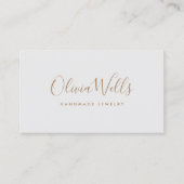 Light Gray Handwriting Script Social Media Icon Visitenkarte (Vorderseite)