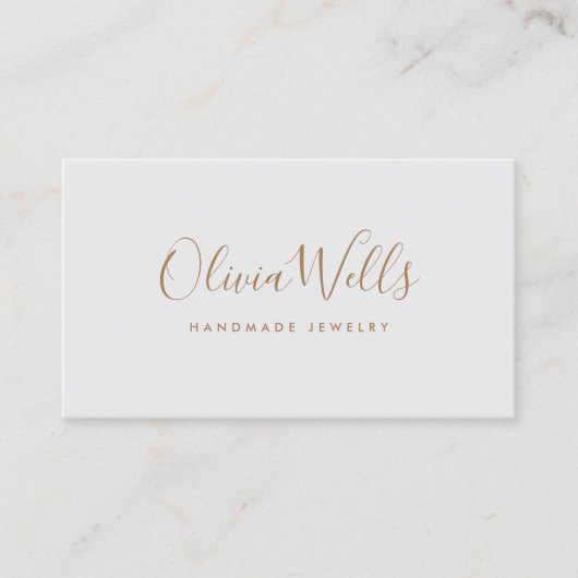 Light Gray Handwriting Script Social Media Icon Visitenkarte (Vorderseite)