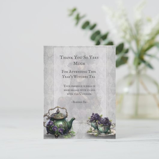 Light Gray Hexen Tee Danke Karte (Stehend Vorderseite)