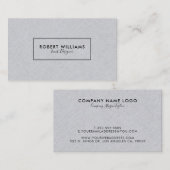 Light Gray Imitats Linen Visitenkarte (Vorne/Hinten)