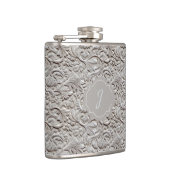 Light Gray Imitats Toolted Leather Vinyl Flachmann (Rechts)