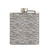 Light Gray Imitats Toolted Leather Vinyl Flachmann (Rückseite)