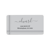 Light Gray Individuelle Name Adressaufkleber (Vorne)