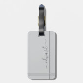 Light Gray Individuelle Name Gepäckanhänger (Rückseite vertikal)