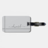 Light Gray Individuelle Name Gepäckanhänger (Rückseite horizontal)