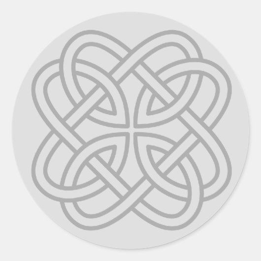 Light Gray Irish Celtic Liebe Knot Personal Siegel Runder Aufkleber (Vorderseite)