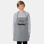 Light Gray Kids name Schürze (Getragen)