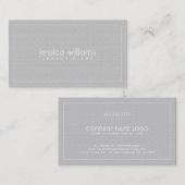 Light Gray Linen Print Visitenkarte (Vorne/Hinten)