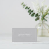 Light Gray Linen Print Visitenkarte (Stehend Vorderseite)