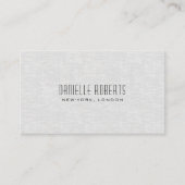 Light Gray Linen Texture QR Code Visitenkarte (Vorderseite)