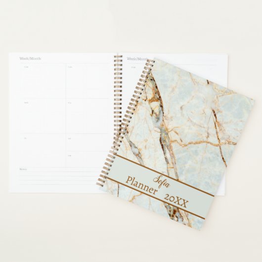 Light Gray Marble Daily Planer Namensanpassung (Anzeige)