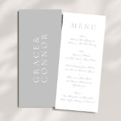 Light Gray Minimal White Simple Wedding Menükarte