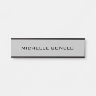 Light Gray Minimalistisch Schlicht Legible Modern Türschild