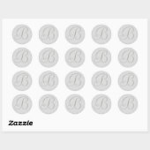 Light Gray Mit Monogramm Personal Siegels Runder Aufkleber (Blatt)