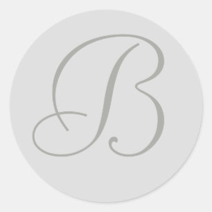 Light Gray Mit Monogramm Personal Siegels Runder Aufkleber