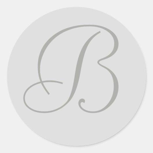 Light Gray Mit Monogramm Personal Siegels Runder Aufkleber (Vorderseite)