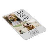 Light Gray Modern 2 Fotos Save the Date Hochzeit Magnet (Rechte Seite)