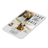 Light Gray Modern 2 Fotos Save the Date Hochzeit Magnet (Linke Seite)